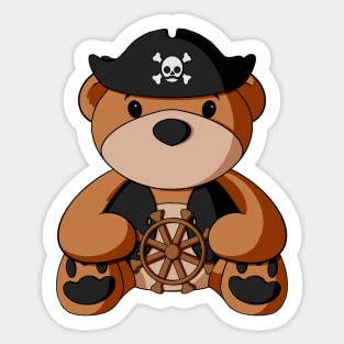 Pirate Teddy Bear Sticker